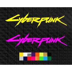 Cyberpunk logo decal sticker for laptops, consoles, cars, motorcycles ( Pair of 2 )