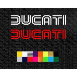 Ducati old outline style 1977 - 1985 logo bike sticker ( Pair of 2 )