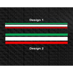 Italian Flag stripe sticker for motorcycles, cars, and helmets