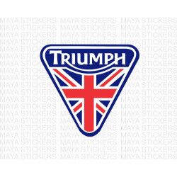 Triumph Triangular logo sticker in British Flag colors old design