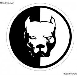Pitbull dog logo decal / sticker for bikes, cars, laptop and wall