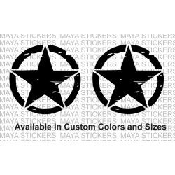 Star sticker with scratches design for cars and bikes ( Pair of 2 )