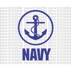 Navy Anchor logo stickers / decal  with circular design for Bikes, cars, laptop