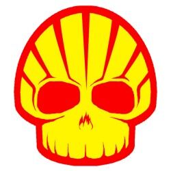 Shell funny skull logo for cars, bikes and laptop