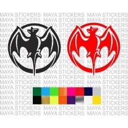 Bacardi bat logo decal sticker in custom colors and sizes
