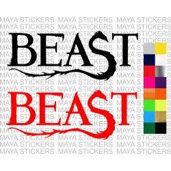 Beast logo decal sticker for cars, bikes, laptops