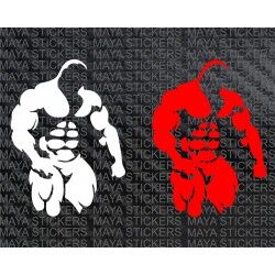 Body builder decal stickers for cars, bikes, laptops