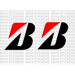 Bridgestone new 'B' logo stickers for Cars and Motorcycles  ( pair of 2 )