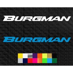 Suzuki Burgman logo stickers for scooters and helmets ( Pair of 2 stickers )