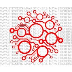 Circuit board pattern abstract design sticker for cars, bikes, laptops