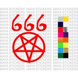 666 devil star symbol decal sticker for cars, motorcycles, laptops
