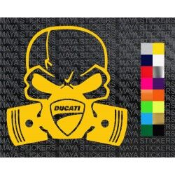 Ducati skull and piston decal sticker for bikes and helmets