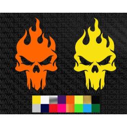 Flaming skull ghost rider decal stickers for cars, bikes, laptops, helmets ( Pair of 2 )