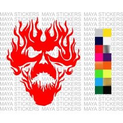 Flaming monster skull decal sticker for cars,bikes, laptops, helmets