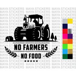 No farmer, No food decal sticker for cars, bikes, laptops, 