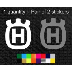 Husqvarna H crown logo stickers for bikes and helmets ( Pair of 2 )