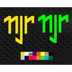 Neymar Jr. NJR new logo sticker for cars, bikes, laptops ( Pair of 2 )