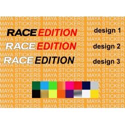 Race edition logo sticker for cars, helmets and motorcycles