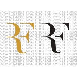 Roger Federer RF logo decal stickers in custom colors and sizes ( Pair of 2 )
