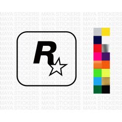 Rockstar games logo stickers for laptops, cars, bikes
