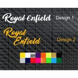 Royal Enfield cursive retro style sticker for motorcycles and helmets ( Pair of 2 )