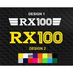 Yamaha RX100 logo decal sticker for motorcycles and helmets ( Pair of 2 )