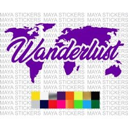 Wanderlust world map design sticker for cars, motorcycles and laptops