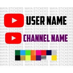 Youtube username channel name stickers for cars, bikes, laptops