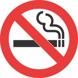 No smoking sign - Round shape, large 5 inches size